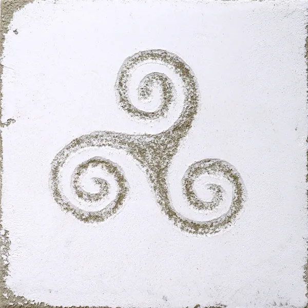 Celtic - Lake & Water Glyphs - Fluid Pixels Series Sgraffito Fresco