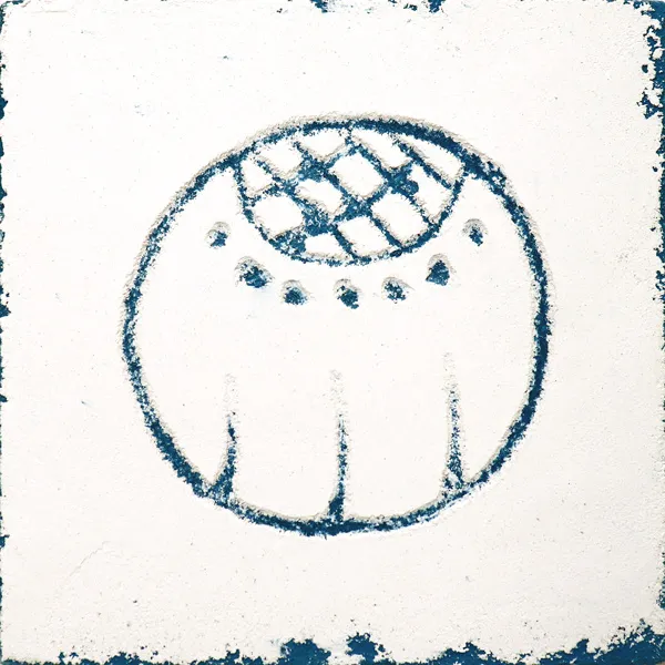 Mayan - Lake & Water Glyphs - Fluid Pixels Series Sgraffito Fresco