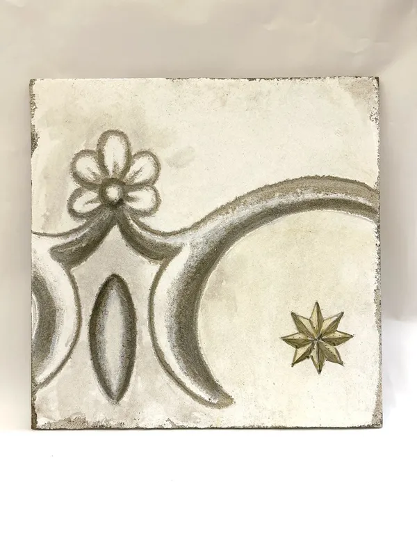 The Vine and The Star - study for Celestial Fresco Sgraffito - Fresco Fragment
