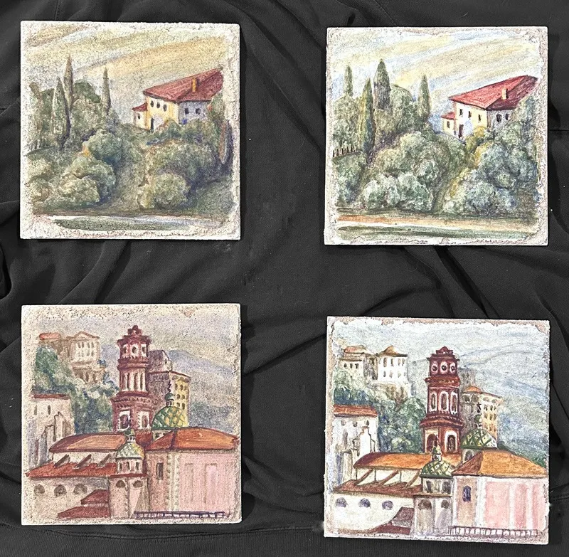 Atrani Village - fresco study on sand intonaco for Canaan Builders Fresco