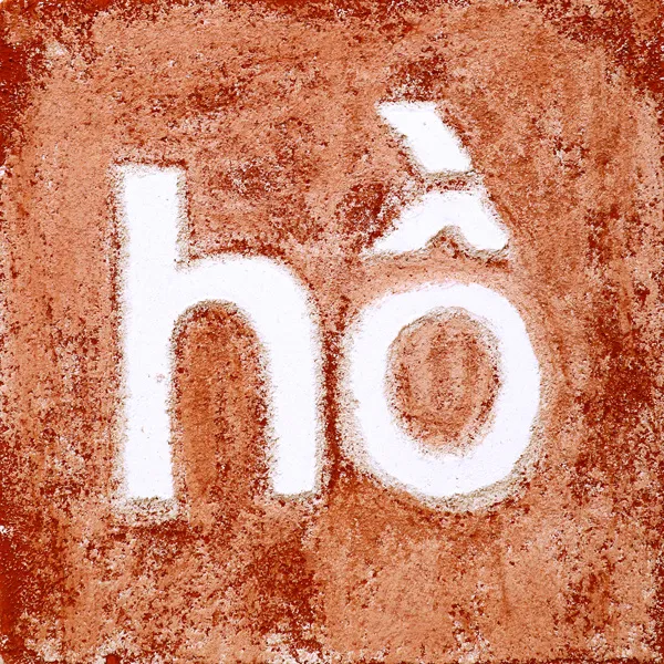 Vietnamese - Lake & Water Glyphs - Fluid Pixels Series Sgraffito Fresco